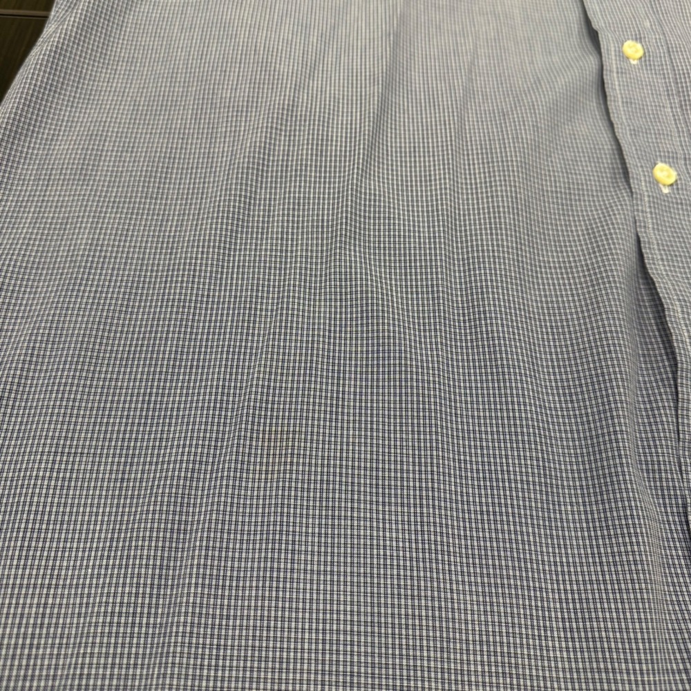 Ralph Lauren Yarmouth Shirt Mens 16 34/35 Blue‎ Micro Check Excellent Cotton LS - Picture 8 of 8